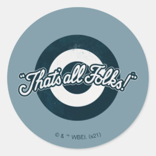 Vintage LOONEY TUNES™ "THAT'S ALL FOLKS!™" Classic Round Sticker