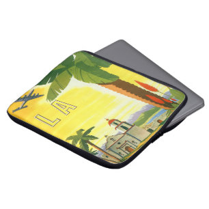 Vintage Los Angeles, California Mission with Palm Laptop Sleeve