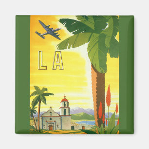 Vintage Los Angeles, California Mission with Palm Magnet