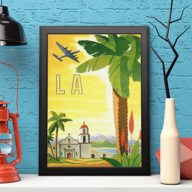 Vintage Los Angeles, California Mission with Palm Poster (Creator Uploaded)
