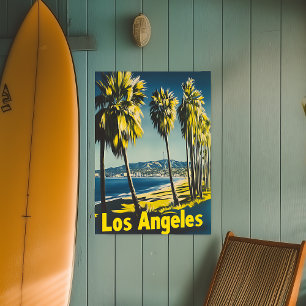 Vintage Los Angeles California Travel Wall Poster