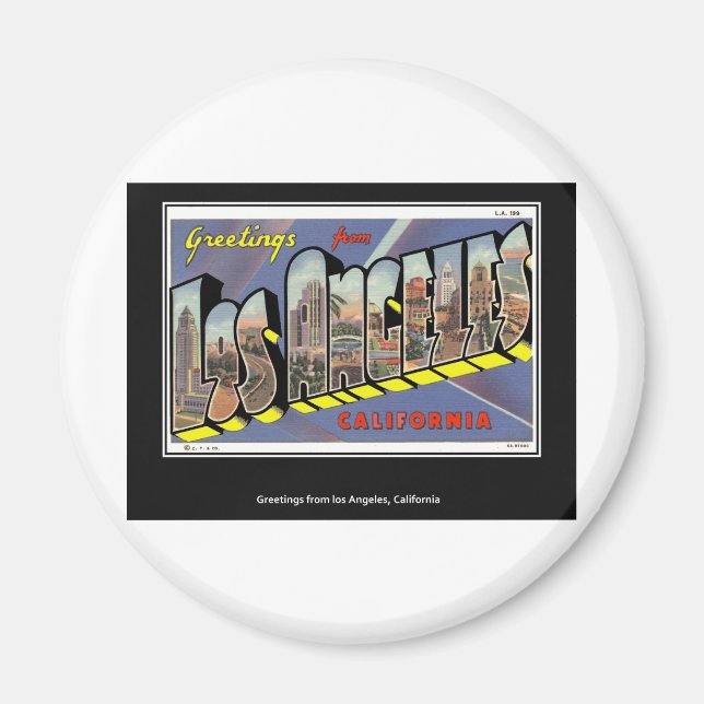 Vintage Los Angeles California Vintage Magnet (Front)