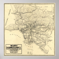 Vintage Los Angeles County Railway Map (1912)