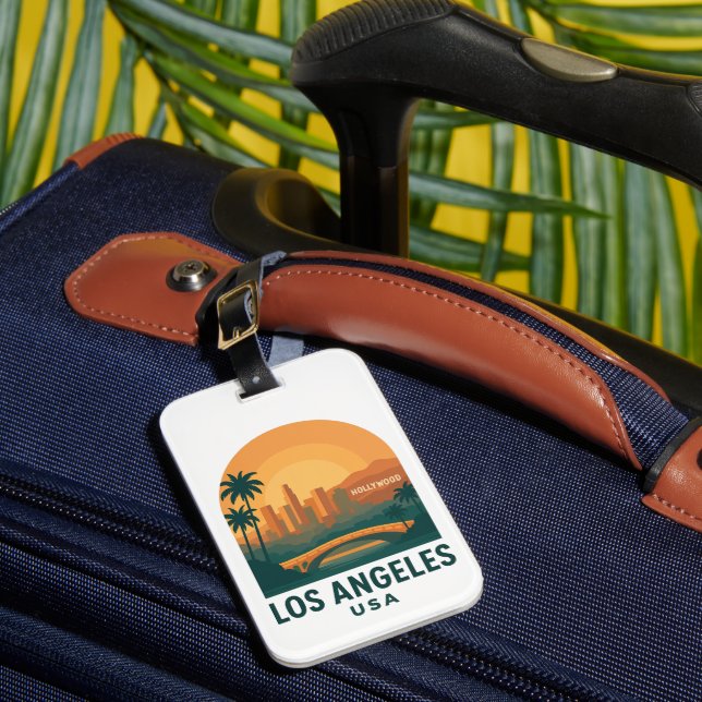Vintage Los Angeles Luggage Tag – Retro Hollywood  (Front Insitu 1)