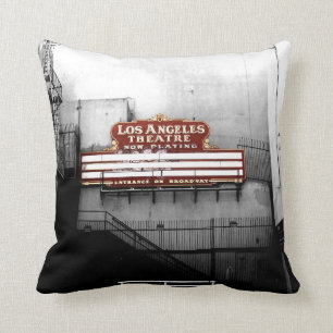 Vintage Los Angeles Theatre Sign Cushion