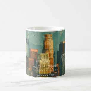 Vintage Los Angeles Watercolor Retro California Coffee Mug