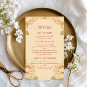 Vintage Lotus Botanical Elegant Enclosure Card
