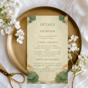 Vintage Lotus Botanical Enclosure Card