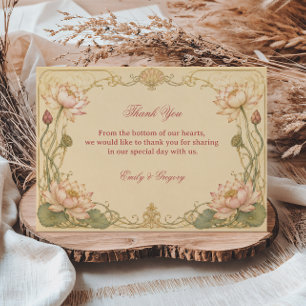 Vintage Lotus Botanical Thank You Card
