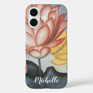 Vintage Lotus Flowers, The Sacred Egyptian Bean iPhone 16 Case