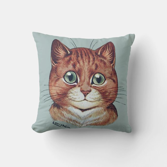Vintage Louis Wain Cat Portraits Cushion (Front)