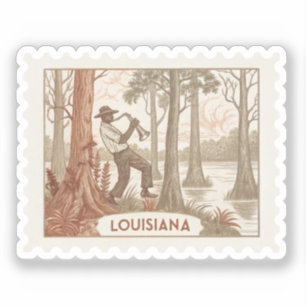 Vintage Louisiana Jazz Musician Bayou Swamp Stamp