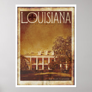 Vintage Louisiana Plantation Home Poster