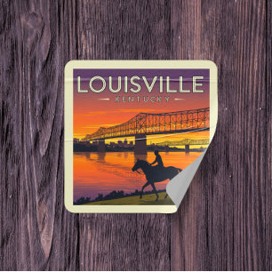 Vintage Louisville Kentucky Square Sticker