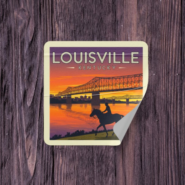 Vintage Louisville Kentucky Square Sticker (Creator Uploaded)
