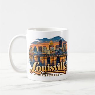 Vintage Louisville Kentucky Travel Art Landmark Coffee Mug