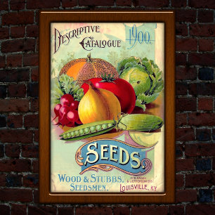 Vintage Louisville Seed Catalogue Advertising Poster