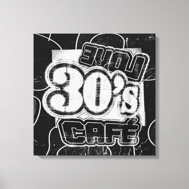 Vintage Love 30's Cafe - Wrapped Canvas (Front)