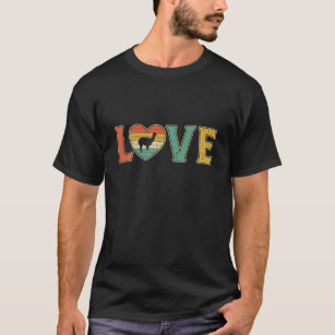 Vintage Love Alpaca Retro 70S 80S Heart Farm Anima T-Shirt