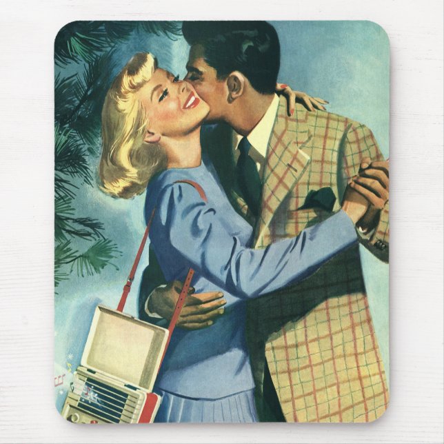 Vintage Love and Romance, Christmas Dance Mouse Pad (Front)