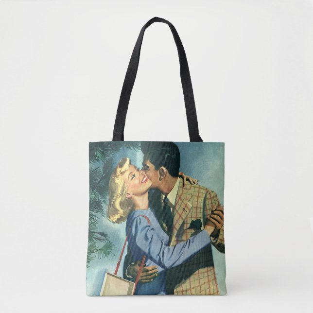 Vintage Love and Romance, Christmas Dance Tote Bag (Front)