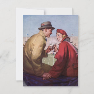 Vintage Love and Romance, Couple at Football Game