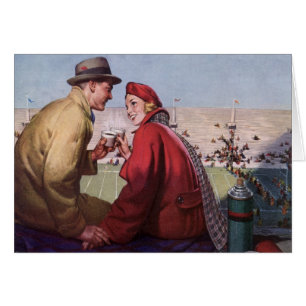 Vintage Love and Romance, Couple at Football Game