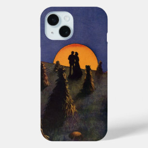 Vintage Love and Romance, Harvest Moon Kiss iPhone 15 Case