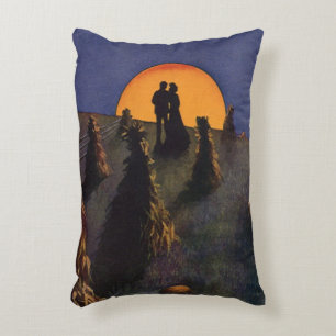 Vintage Love and Romance, Harvest Moon Kiss Decorative Cushion
