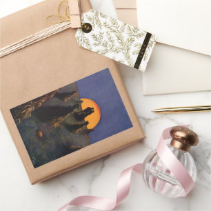 Vintage Love and Romance, Harvest Moon Kiss Rectangular Sticker