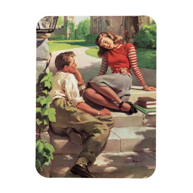 Vintage Love and Romance, High School Sweethearts Magnet (Vertical)