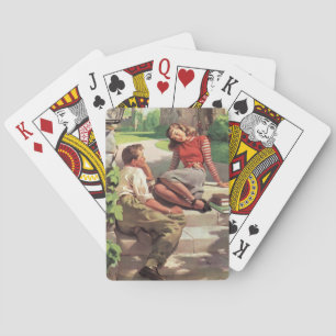 Vintage Love and Romance, High School Sweethearts Playing Cards