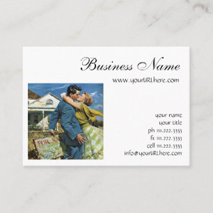Vintage Love and Romance Newlyweds Buy First House Business Card