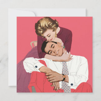 Vintage Love and Romance, Newlyweds in Pink Announcement