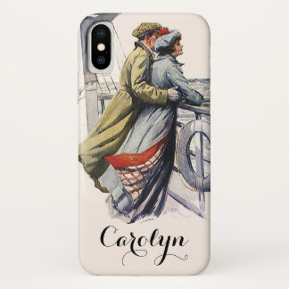 Vintage Love and Romance, Newlyweds on Cruise Ship iPhone X Case