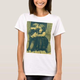 Vintage Love and Romance Photo, Children Kiss T-Shirt