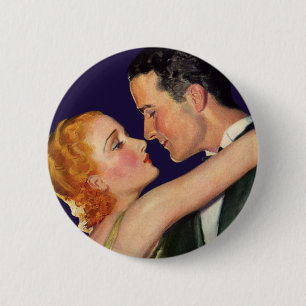 Vintage Love and Romance, Retro Hollywood Movies 6 Cm Round Badge