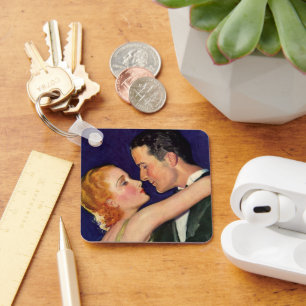 Vintage Love and Romance, Retro Hollywood Movies Key Ring