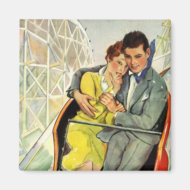 Vintage Love and Romance, Roller Coaster Ride Magnet (Front)