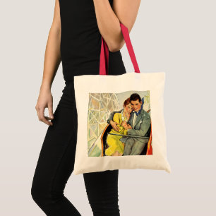 Vintage Love and Romance, Roller Coaster Ride Tote Bag