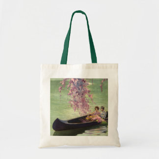 Vintage Love and Romance, Romantic Canoe Ride Tote Bag