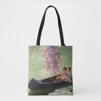Vintage Love and Romance, Romantic Canoe Ride Tote Bag