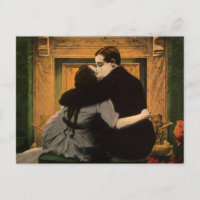 Vintage Love and Romance, Romantic Fireplace Kiss