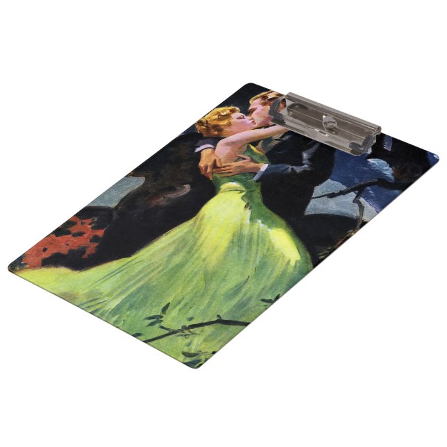 Vintage Love and Romance, Romantic Kiss Clipboard (Angled)