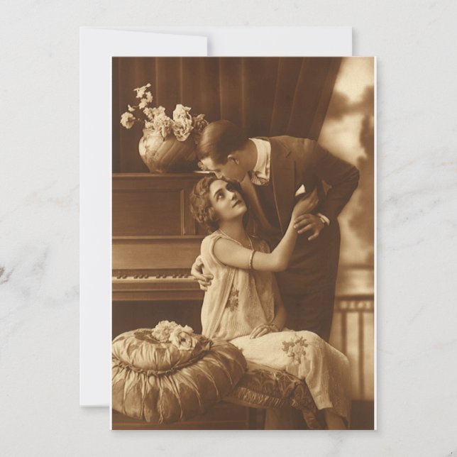 Vintage Love and Romance Romantic Music Invitation (Front)