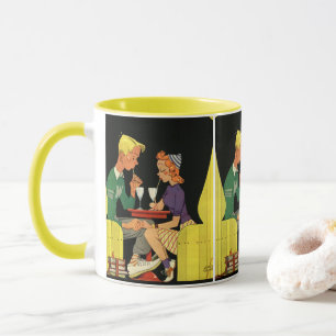 Vintage Love and Romance, Teens at the Soda Shop Mug