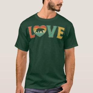 Vintage Love Bear Retro 70s 80s Heart Farm Animals T-Shirt