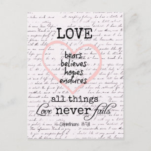 Vintage Love Bible Verse Postcard