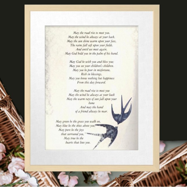 Vintage Love Bird Navy Wedding Poem Poster (Creator Uploaded)