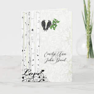 Vintage Love Birds Bird Cage Wedding Invitations